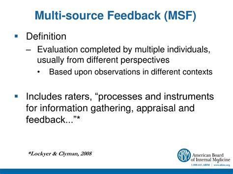 Multisource Feedback (MSF): Procedures for best practice for …