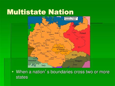 Multistate nation definition ap human geography. Furthermore, states ≠ nations: not every nation has a state (e.g., Kurds; Roma; Palestine). Some states may contain all or parts of multiple nations. And what about a Nation-State? A Nation-State is the idea of a homogenous nation governed by its own sovereign state—where each state contains one nation. This idea is almost never achieved. 