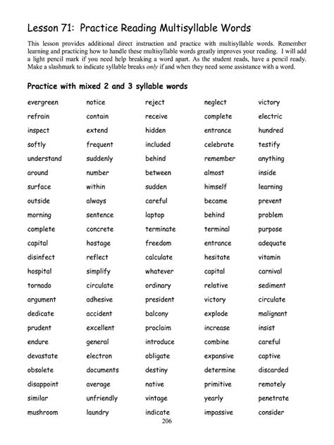 Multisyllabic Words Game 3 Syllables