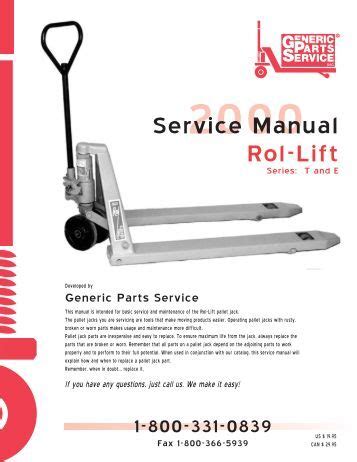 Multiton pallet jack service manual series. - Manuale di riparazione di zetor 3011.