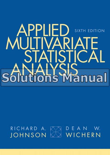 Multivariate Solutions Analysis Applied Statistical Homework