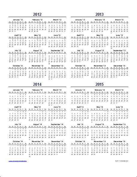 Multiyear Calendar