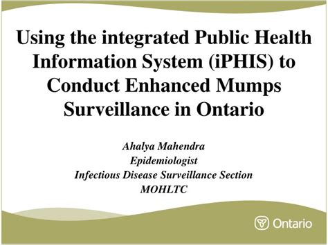 Mumps – Serology Public Health Ontario