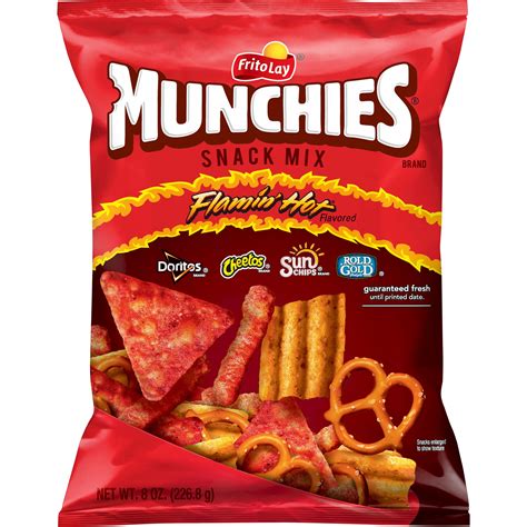 Munchies. Satisfy all your snack-related cravings in one shot with the Munchies Cheddar Cheese Sandwich Crackers. This spicy blend features a combo of jalapeno cheddar filling on Golden Toast crackers. The Doritos jalapeno cheddar crackers contain fiber and only 200 calories per serving, making them a tasty option for curbing your … 