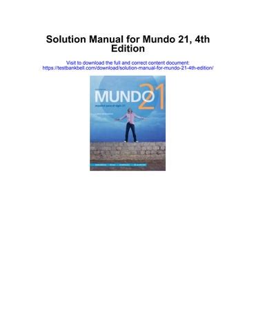 Mundo 21 4th edition manual answers. - The game plan your guide to mental toughness at work.