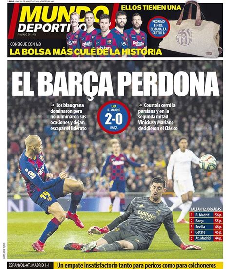 Mundo deportivo. 1 day ago · Mundo Deportivo is a Spanish daily sports newspaper published in Barcelona, Cataluña, Spain. Discover today's cover and front page of today's paper. Read the … 