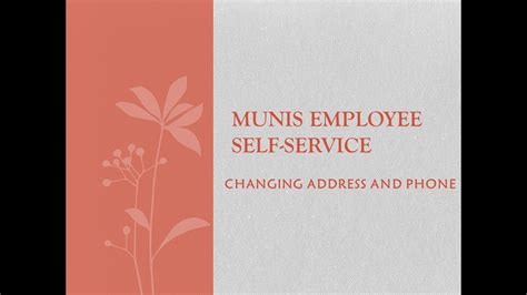 MUNIS Self Services. To log in, click "LOG IN" in the upper right hand corner. If you've never logged into ESS before, the user ID is the employee number displayed on the upper left hand corner of your pay stub..