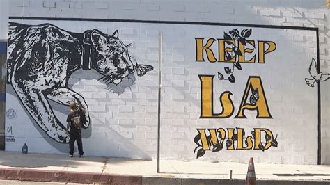 Mural honoring famed mountain lion P-22 unveiled in West Hollywood