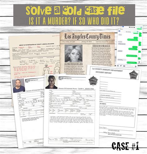Murder Mystery Print And Solve At Home Cold Case File 2 Detective Game