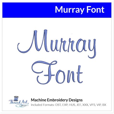 Murray Hill Machine Embroidery Font by ColorWheelEmbroidery