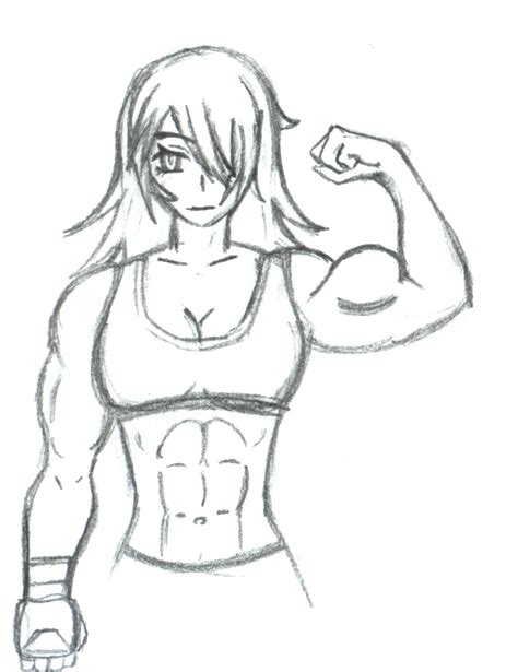 Muscular Woman Drawing