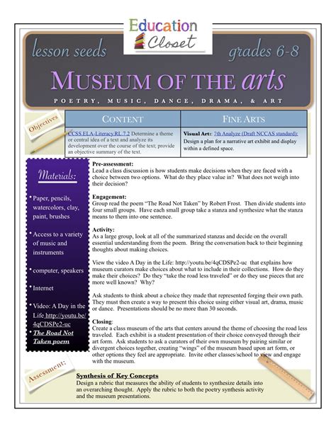 6 Eyl 2022 ... at home or in a classroom. Lesson Plans. Many museums offer lessons plans for teachers. A good lesson plan, as any educator would tell you,