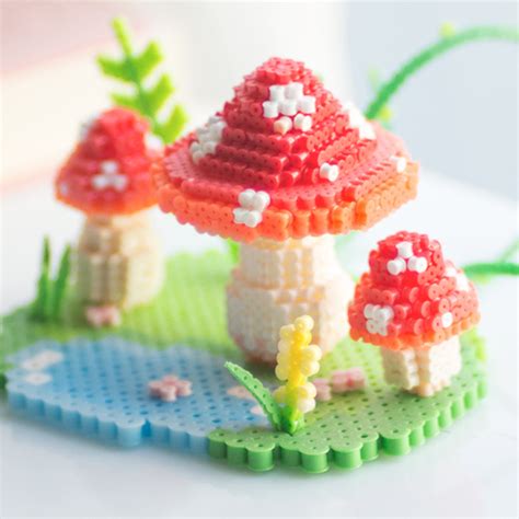 Mushroom 3D Perler Bead Pattern Tutorial Handmade Instant Etsy Australia