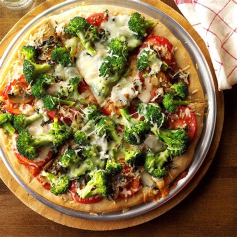 Mushroom Broccoli Pizza Recipe: How to Make It - Taste Of Home