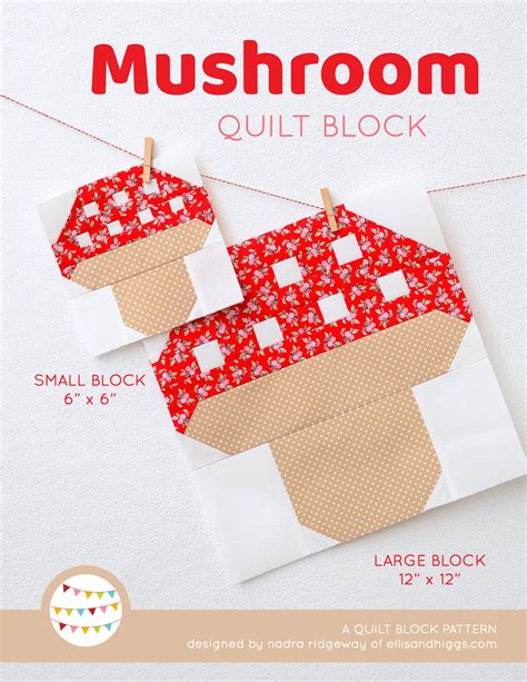 Mushroom Quilt Pattern PDF Fall Quilt Pattern Etsy
