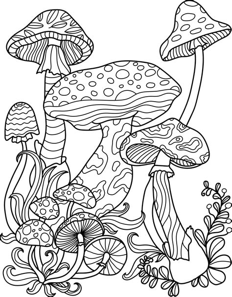 Adult Coloring; Home > Plants and Flowers > Mushroom Coloring Pages . Mushroom Coloring Pages. By Best Coloring Pages June 10th 2021. Mushrooms are the funnest fungus in the forest. There are fourteen THOUSAND species of mushrooms out there. Some are edible, some are not, so be careful and make sure you know your …. Mushroom coloring pages for adults