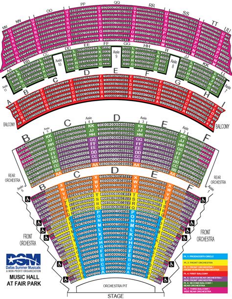 Music hall seating chart. A totally self-contained venue, the Music Hall has its own lightened marquee, box office, main entrance, coat check, restrooms and concessions. Total seating capacity is 2,363; with Orchestra seating for 1,185; Loge and Box seating for 260; and Balcony seating for 918. Features a spectacular 3,600-square-foot foyer and grand staircase. 