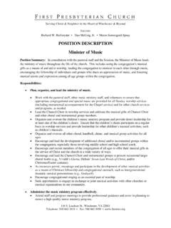 Music ministry description.  Job description Position Summary: As contributing m...