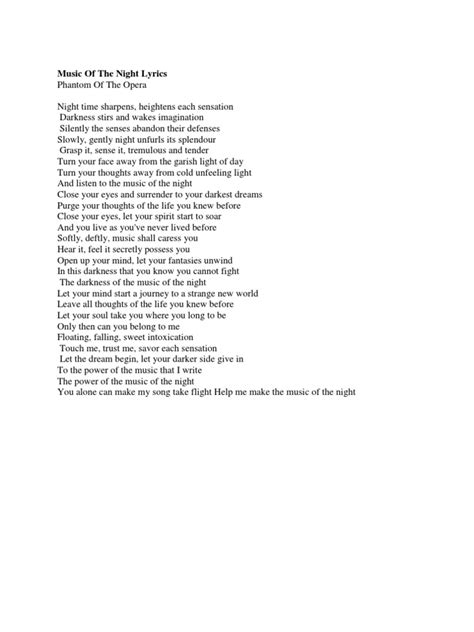 Music of the night lyrics. Things To Know About Music of the night lyrics. 