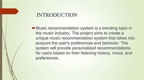 Music recommendation system ppt. .  ...