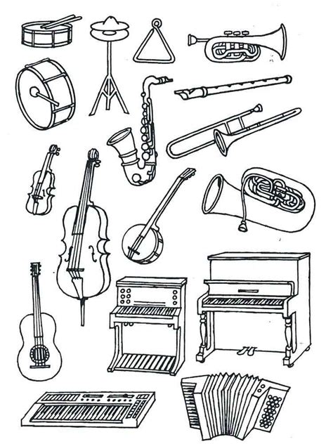 Musical Instruments Coloring Pages