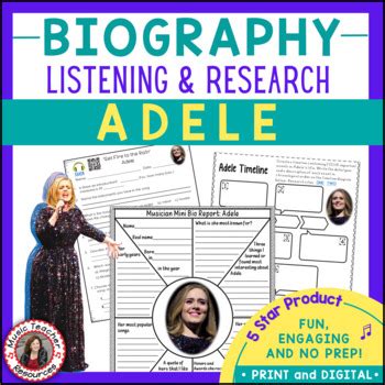 Musician Worksheets - ADELE Biography Research and Listening ...