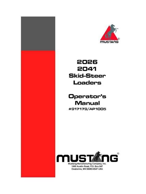 Mustang 2041 skid steer service manual. - Histoire de la princesse de montpensier.