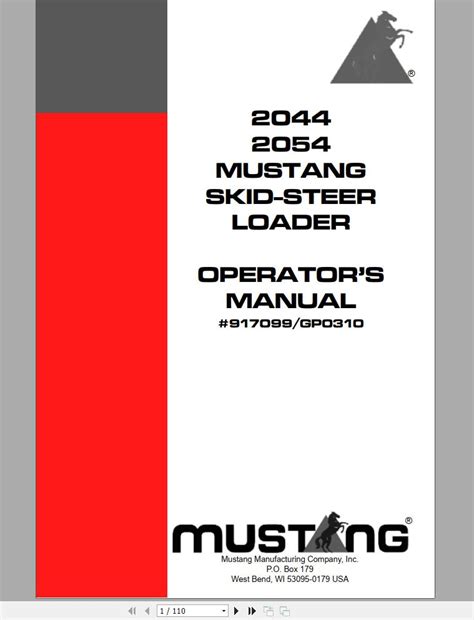 Mustang 2044 skid steer service manual. - Manual del cargador frontal john deere 70.