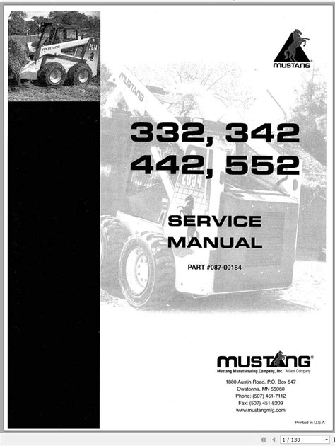 Mustang 442 skid steer service manual. - New holland 1012 bale wagon operator manual.
