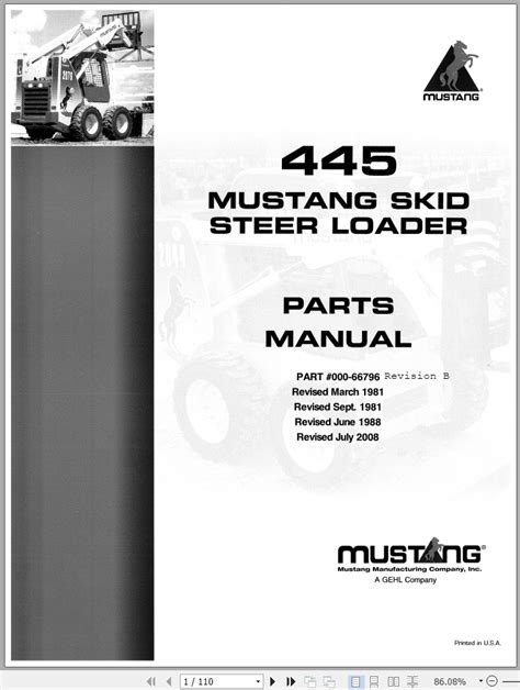 Mustang 445 skid steer parts manual. - Johnson 5 5hp outboard manual cd 11.