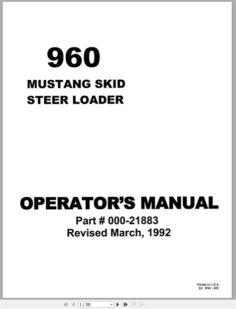 Mustang 960 skid steer repair manual. - Zvg: gesetz uber die zwangsversteigerung und die zwangsverwaltung.