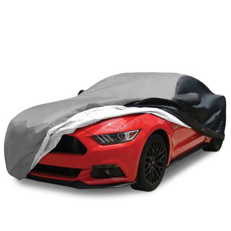 Mustang car cover. Fits 2015-2023 Mustang GT and Mustang EcoBoost Coupe Models with or without factory spoiler options. WeatherShield Fabric features the Nextec encapsulation process for excellent protection and compact storage. Gray cover with Silk-screened "Ford Performance" logo on windshield banner area, Pony logo on the grille, and "Mustang" … 
