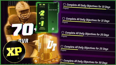 There are also Daily Tracker objectives that reward XP for completing Daily Objectives for two, five, 10, 15, 20, 25, and 30 days. Players can also get XP for progressing toward the Playoff ....
