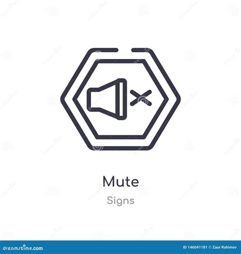 Mute Outline Icon. Isolated Line Vector Illustration from Signs