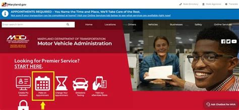 Log in from Motor Vehicle Administration MAV Maryland a