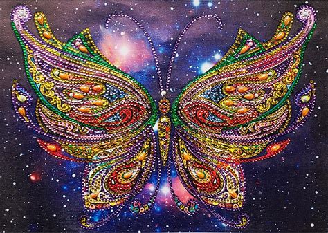 AIRDEA Diamond Painting Butterfly Kits for Adults Beginners 5D Full Drill Round Animal Diamond Art Kits Flowers Diamond Painting Kits Purple Picture Gme Art for Home Wall Art Decor 13.8x13.8 inch $7.98.