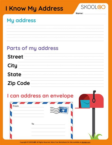 My Address Worksheet