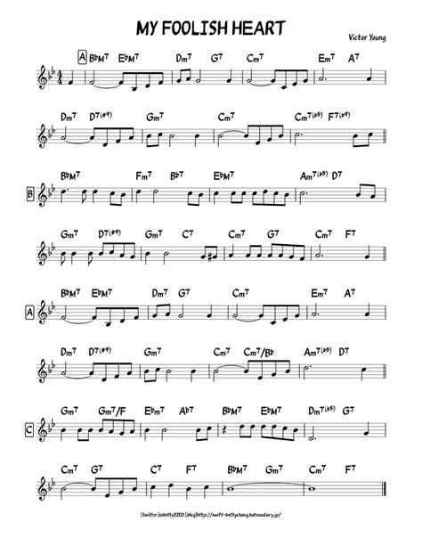 My Foolish Heart (Lead Sheet with Lyrics ) - Musescore.com