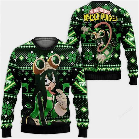 My Hero Academia Tsuyu Asui Custom Anime Ugly Christmas Sweater