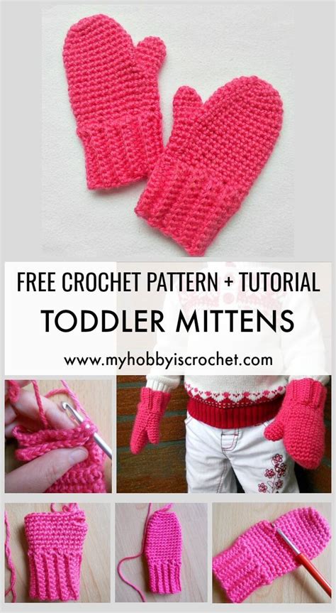 My Hobby Is Crochet Toddler Mittens Free Crochet Pattern with Tutorial