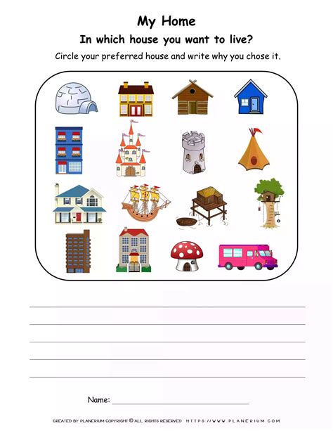 My Home Worksheet Home Objects Matching Game Planerium