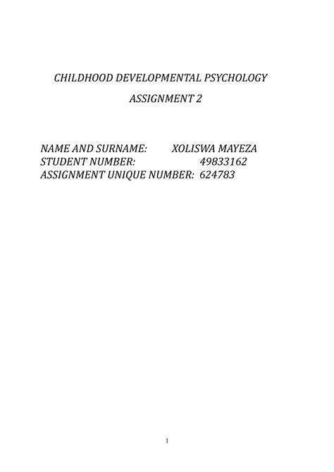 My Unisa Child Development Previous Question Paper