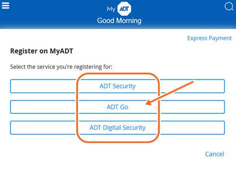 Register at MyADT to pay your bill, print certificate for insurance discount, manage alarm contacts, manage recurring payments, and view your alarm activity.