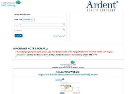 Welcome to Ardent Benefits Service Center, your online resource for benefit programs. Please sign in with your Username below. Your Username is the email address you used to create your account. Ardent Health Services has carefully designed its benefit programs with your needs in mind.. 
