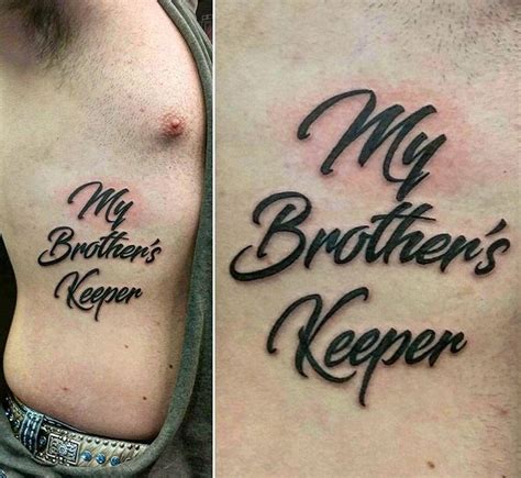 Check this article for 50 unique My Brother's Keeper Tattoos and their meanings. Aug 16, 2020 - Are you looking for some inspiration to get a My Brother's Keeper Tattoo? Explore.