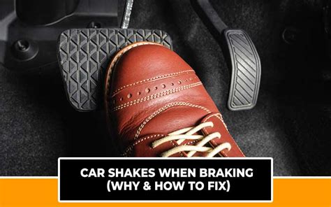 My car shakes when i brake. The pads become worn over time. However, before they get bad enough to cause your car to shake, they should start to squeal. If you start to hear that squeal, ... 