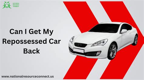 My car was repossessed but i got it back. Get Back Personal Property Left in the Car. Creditors cannot keep your personal property that was left in your car after it has been repossessed. The lender can only keep the car itself. As soon as possible, demand both by phone and in writing any property left in the car, specifying each item. Make the request quickly before the property disappears. 