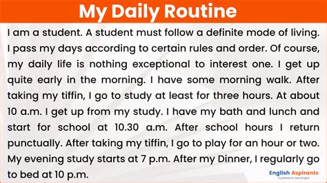 My daily routine essay 150 words. .  ...