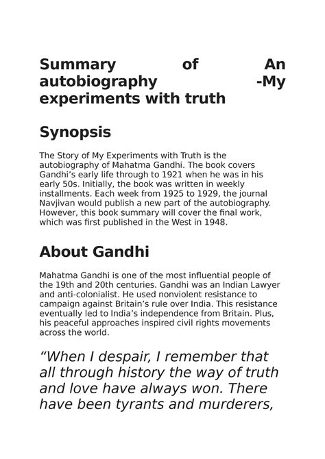 My experiments with truth summary