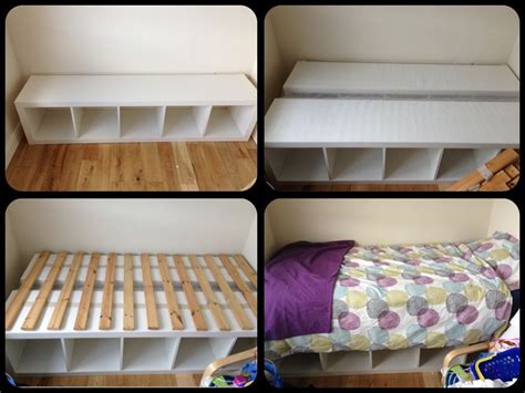 My first ikea hack to get a bed to fit in a small room and create
